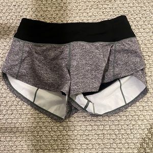 Lululemon size 2 gray speed up shorts, length 2.5, good condition